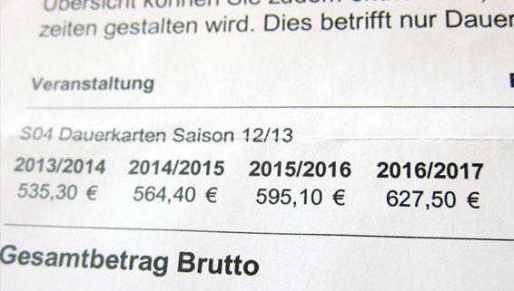 Schalke Kartenpreise